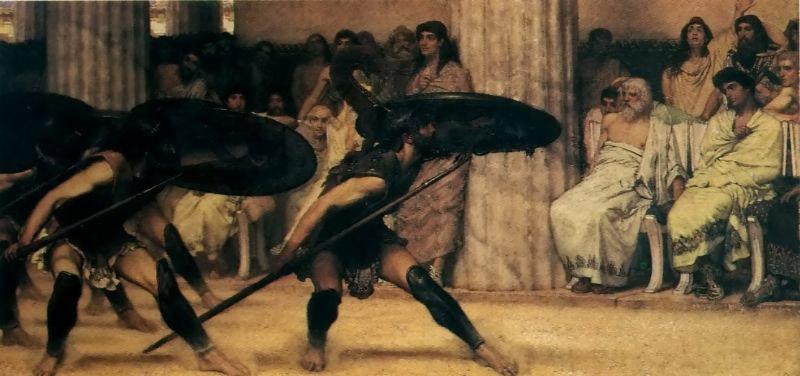 Sir Lawrence Alma-Tadema,OM.RA,RWS A Pyrrhic Dance Sir Lawrence Alma-Tadema